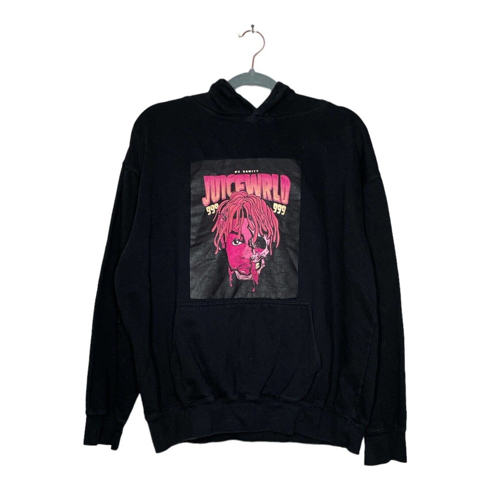 Three Layer Premium Large Mens Black Long Sleeve Pockets Pullover Hoodie